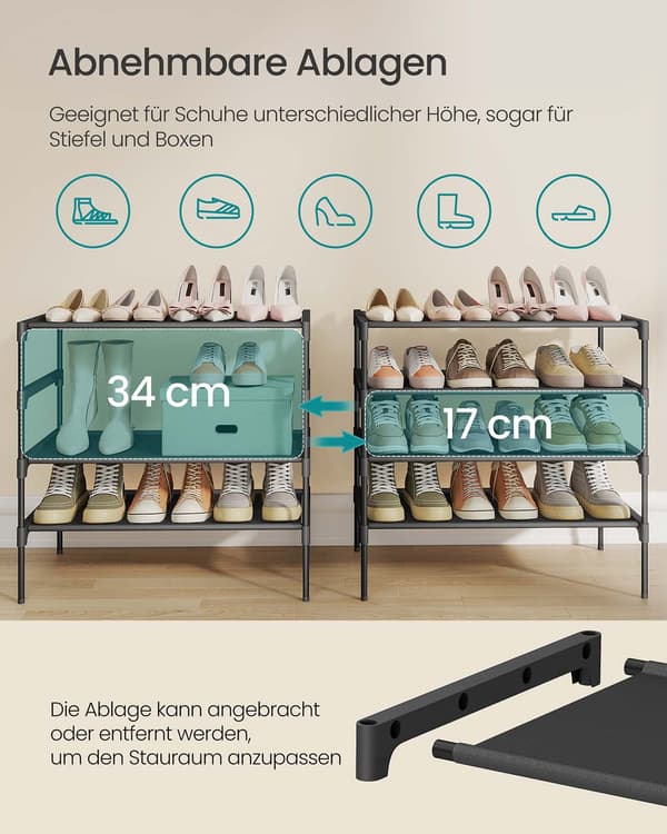 Pladsbesparende skoreol - Flere niveauer - Hall & entré