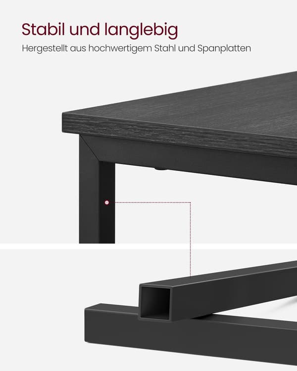 Natbord med skuffe - Moderne design - Antracitgrå og sort