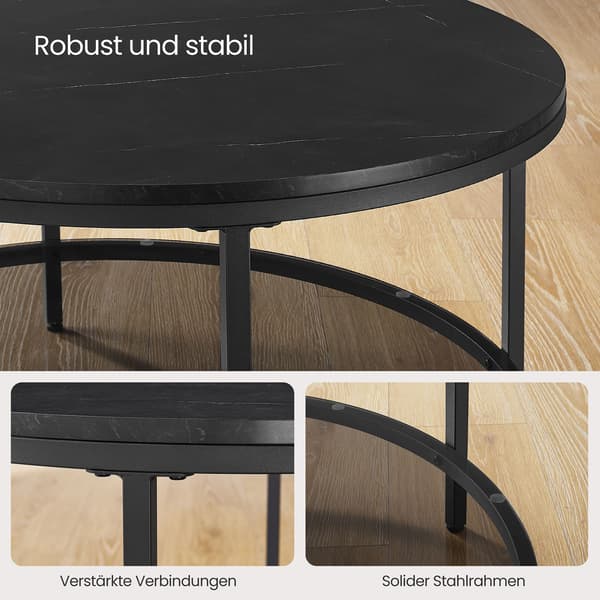 Stuebord - glasplade - moderne stil - sort marmor
