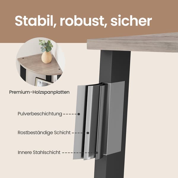 Hjørnehylde - Stigeformet design - Greige Sort