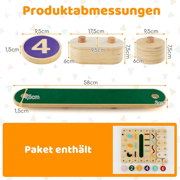 Balansbalk - Barn DIY med balanserande stenar på båda sidor Montering - 6 - Flerfärgad