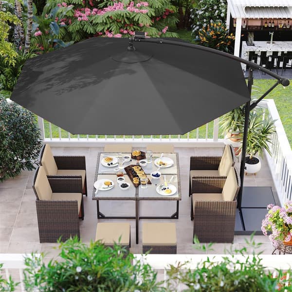 Parasoll med LED-belysning - 300 cm diameter - Grå
