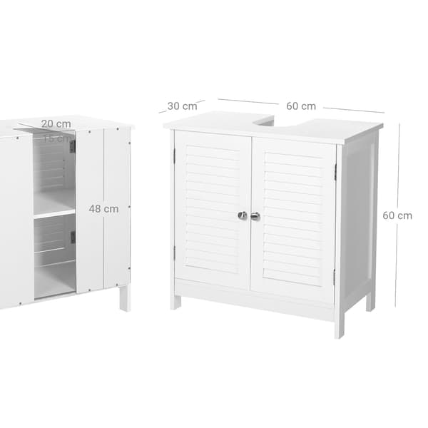Håndvaskskab - moderne design - mat hvid