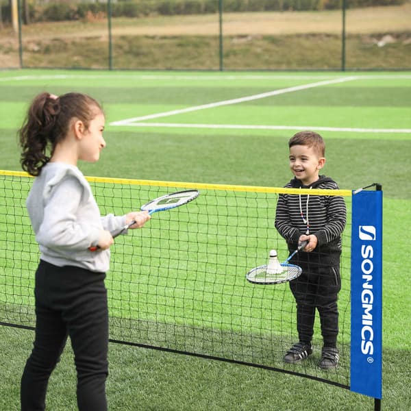Badmintonnet - 5 m - blå og gul