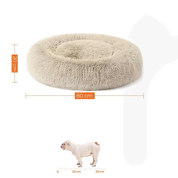 Hundeseng - Blød og behagelig - Ø 80 cm - Khaki
