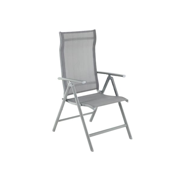 Trädgårdsstol - Justerbart ryggstöd - Aluminium - Grå