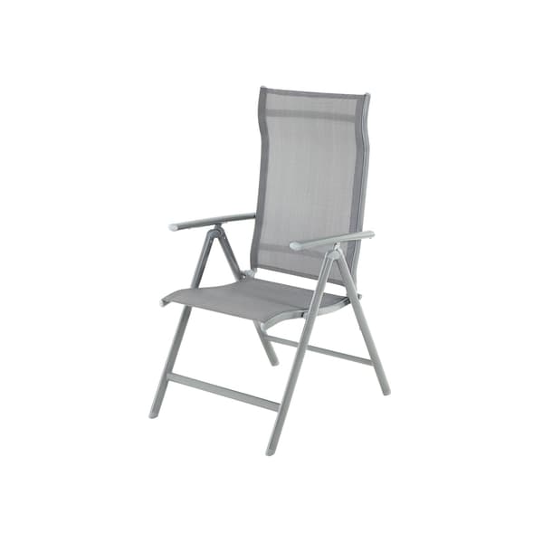 Trädgårdsstol - Justerbart ryggstöd - Aluminium - Grå