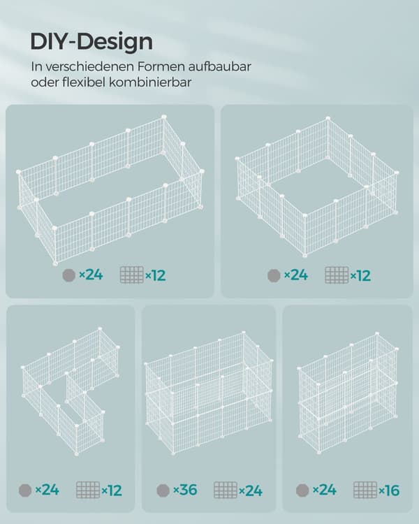 Smådjursbur - DIY - metall - vit
