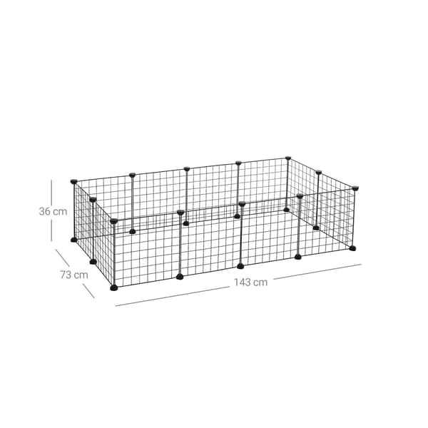 Gnaverbur - 12 gitre - 143 x 73 x 46 cm - sort