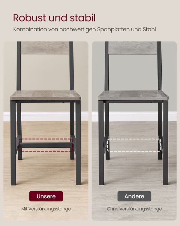 Spisestole sæt med 2 Greige Melange Matgrå