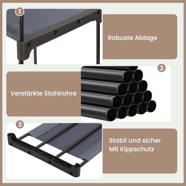 Åben garderobe - Pladsbesparende design - Grå