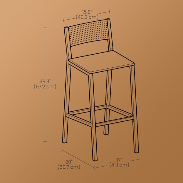 Sæt med 2 barstole - Stilfuld og robust - Brun-sort