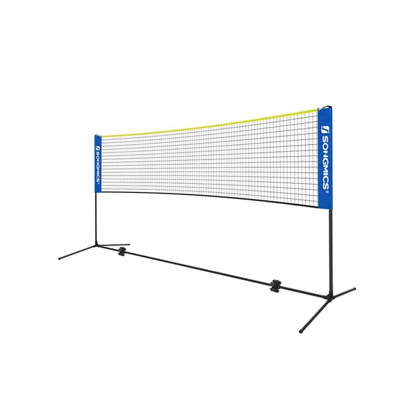 Badmintonnet - let at samle - højdejusterbart - blå-gult