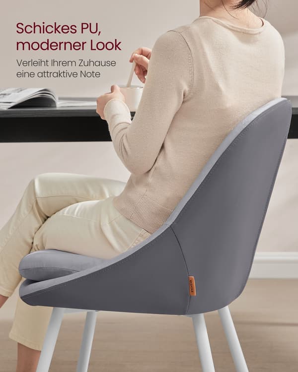 Matstolset om 2 med kuddar - Dove Grey och Cloud White