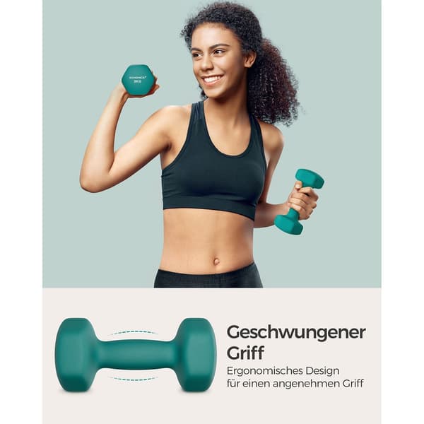 Håndvægtsæt - Ergonomisk greb - Lyseblå