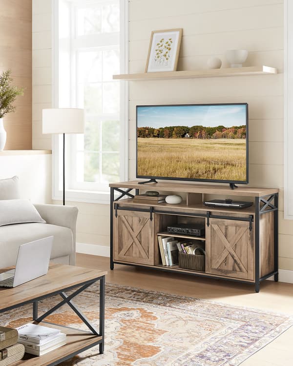 TV-bord - Velegnet til 65 tommer - Kamelbrun-Sort