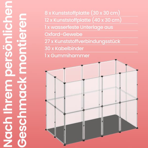 Smådjursbur - Vattentät botten - Vit