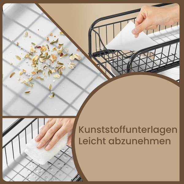 Køkkenarrangør - Med Kurve - Stål - Sort