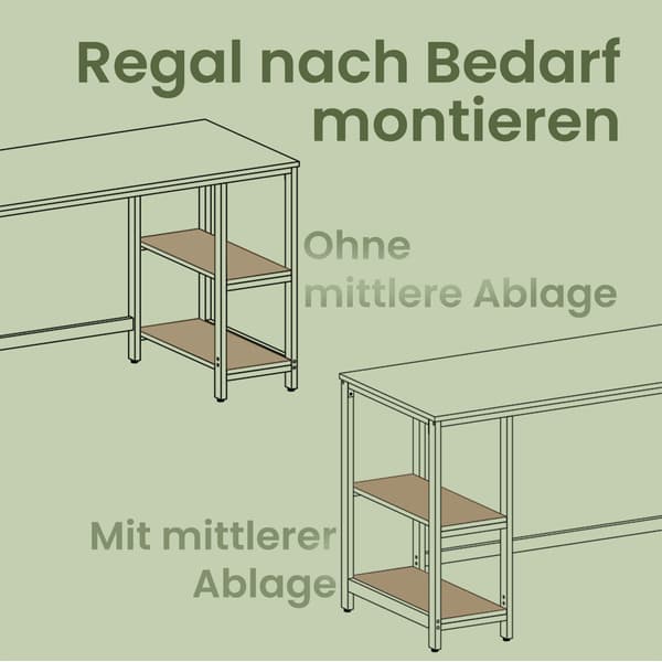 Datorbord - modern design - vitt