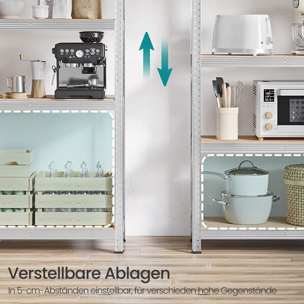 Robusta förvaringshyllor - Set om 2 - Metall - Silver