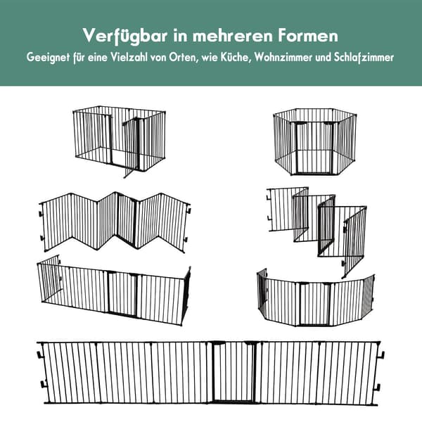 Vikbart - eldstadsskydd med säkerhetsdörr och väggfäste Metall Lekhage Spisskydd - Svart