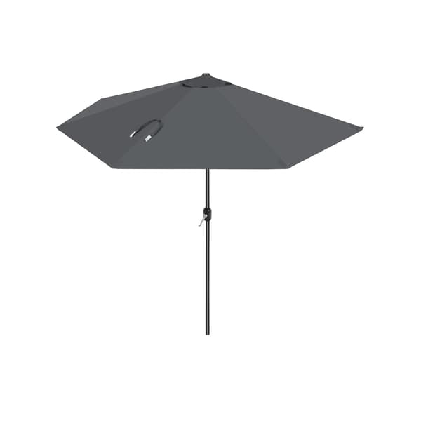 Parasol - Med håndsving - Ø 270 cm - Grå