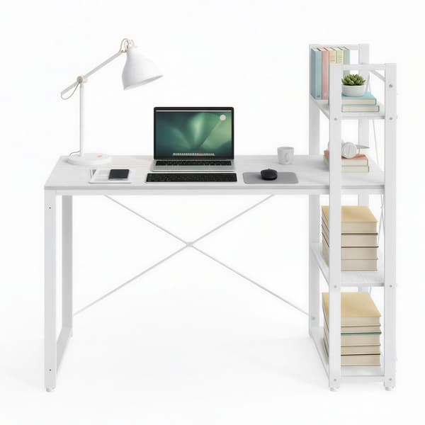 Skrivebord - 120 cm - med opbevaringsplads - computerbord