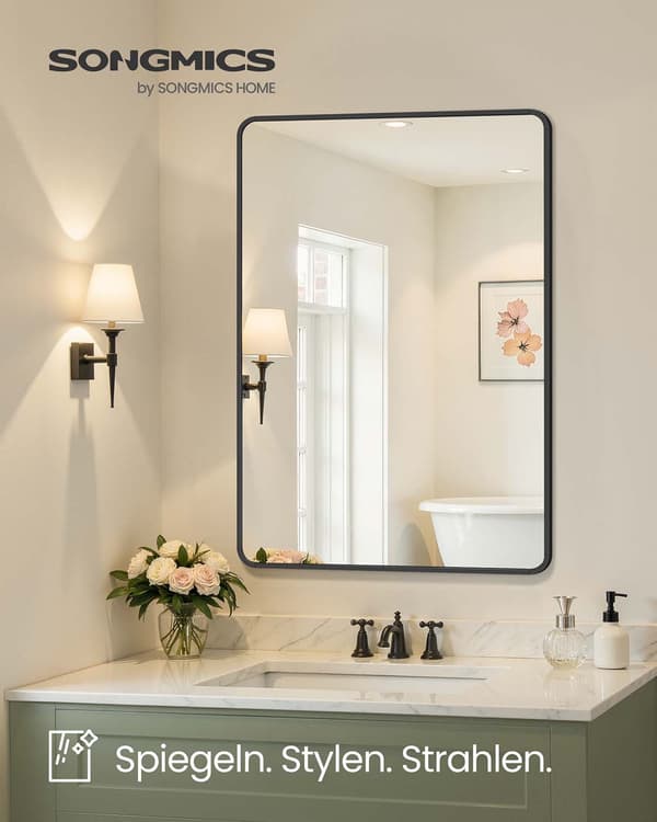 Väggspegel - Rektangulär - Aluminiumram - Modern design