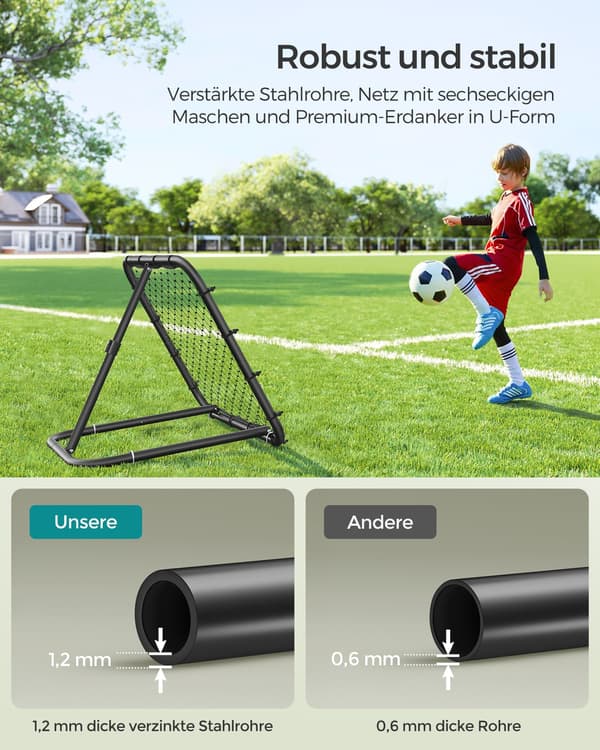 Fodboldmål - stålramme - kulsort