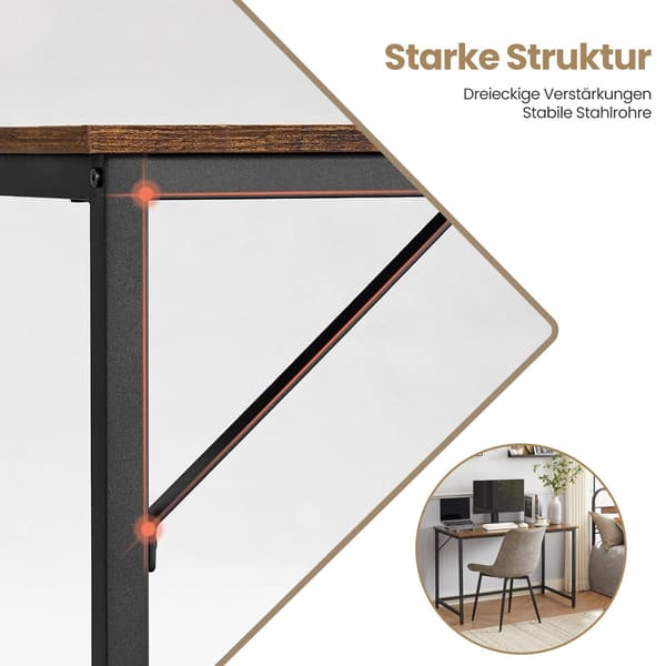 Computerbord - Stålstel - Trælook - Sort