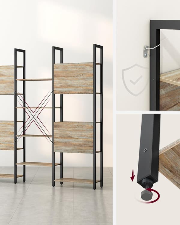 Bogreol - Robust design - Blå-mørket eg-sort