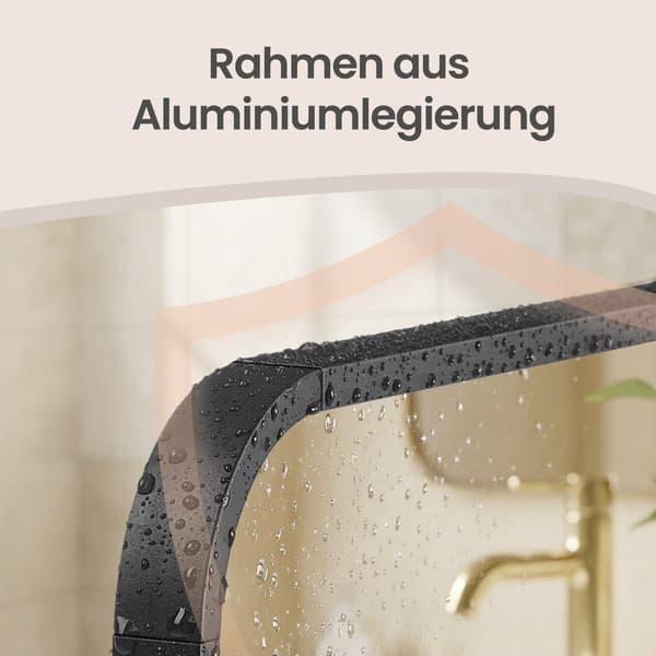 Väggspegel - Rektangulär - Aluminiumram - 40 x 30 cm - Svart