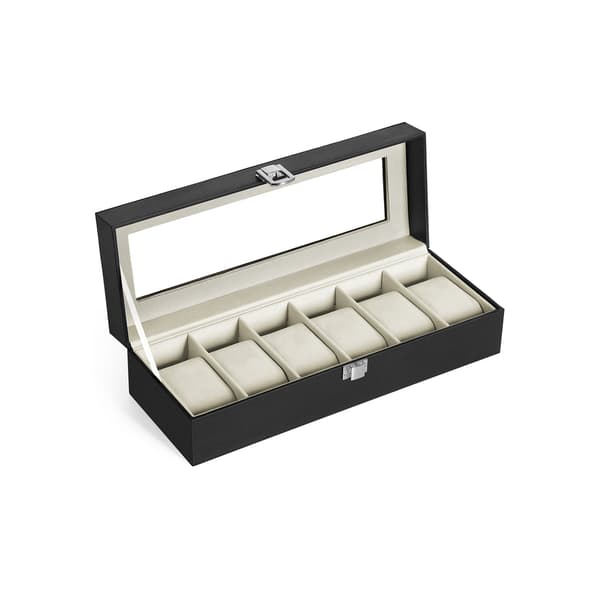 Urkasse - Elegant med 6 urpuder - Sort