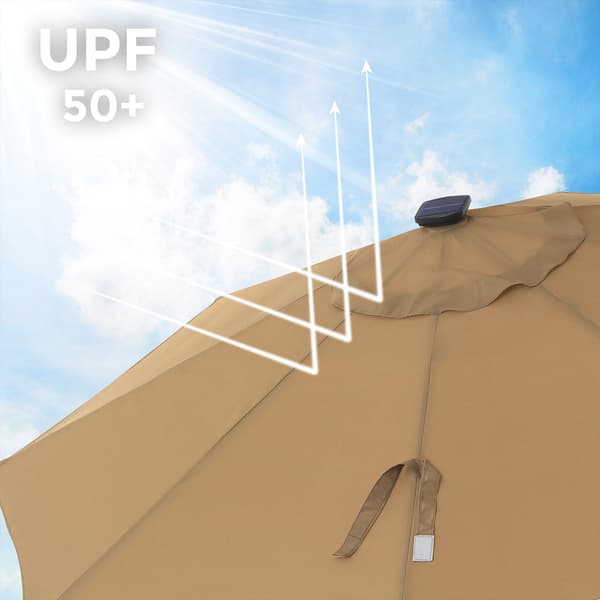 Parasol med LED-belysning - Taupe