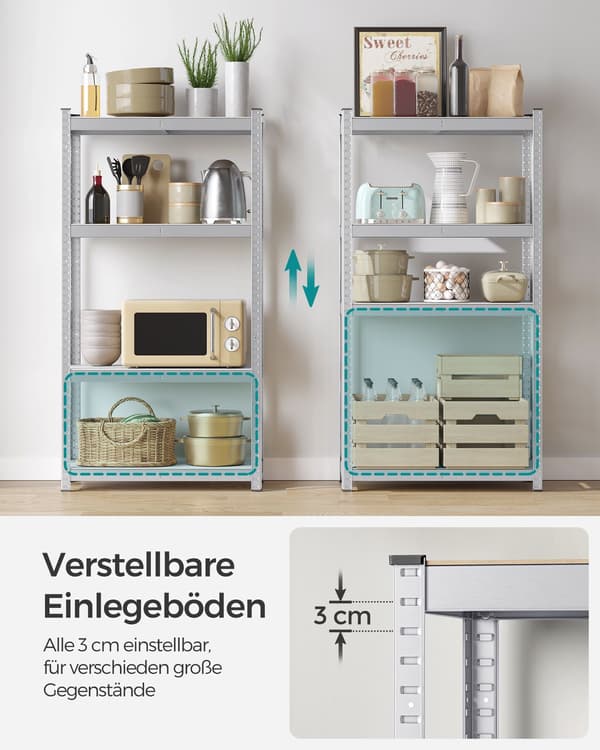 Hyllset - kraftigt - set om 2 - silver