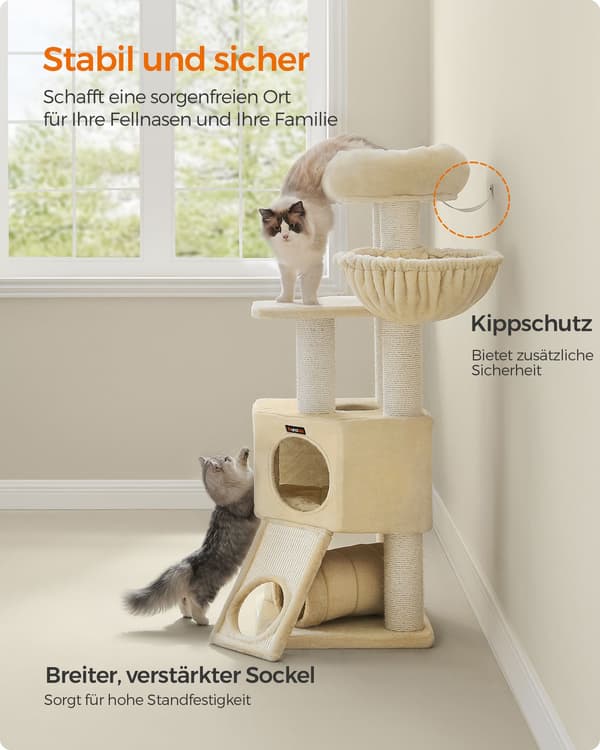 Raapimispuu - luolilla - 50 x 50 x 141 cm - beige