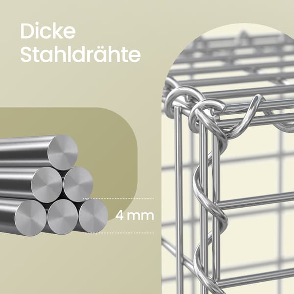 Gabion - Metal stenkurv - Sølv