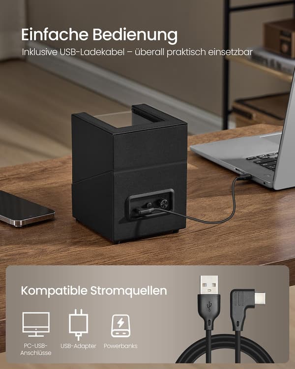 Uroptrækker - LED-lys - Sort