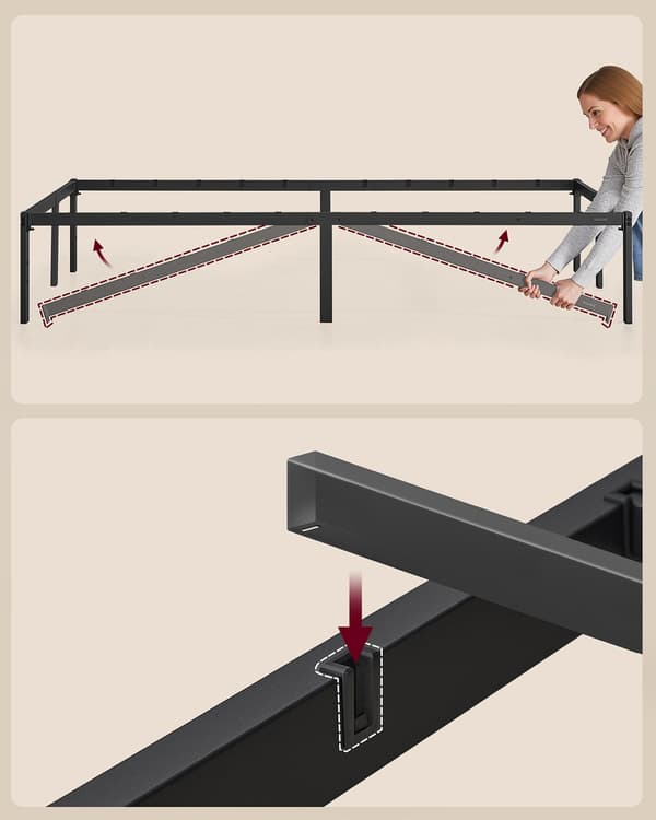 Dobbeltsengstel - Moderne design - Stål - Blæksort