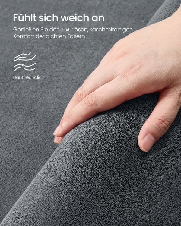 Tæppe - 140 x 200 cm - skridsikkert - kan maskinvaskes