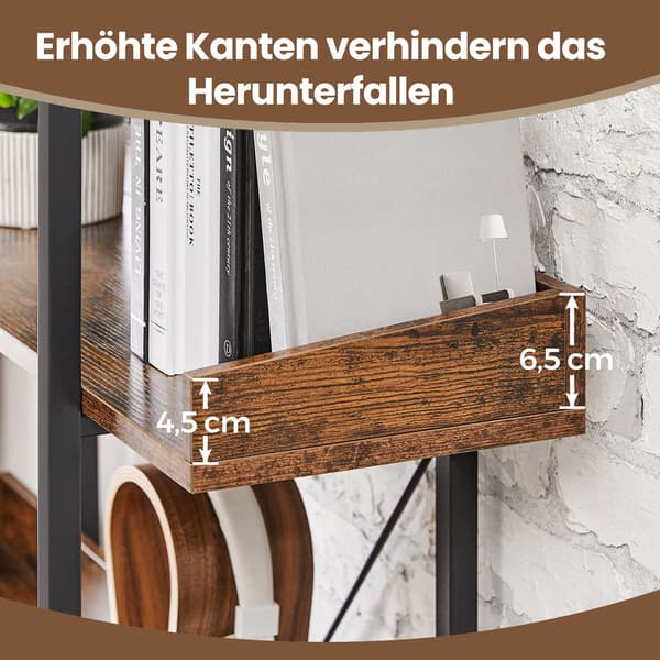 Bogreol - 5 niveauer - Træ - Sort