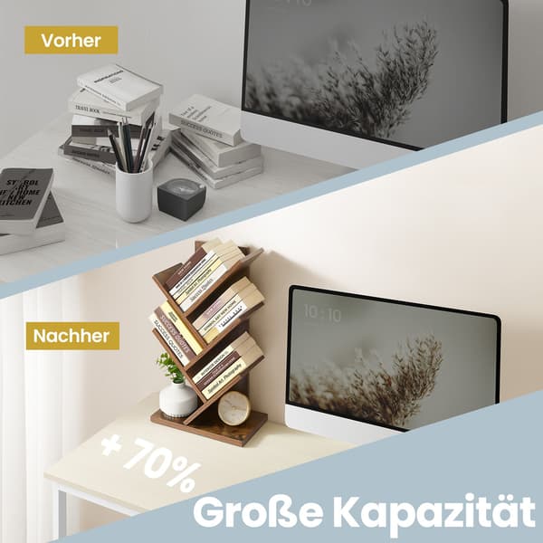 Bogreol - 5 niveauer - pladsbesparende - brun