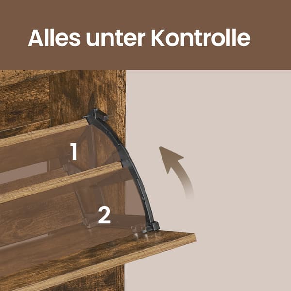 Skoskåp - 2 klaffar - skoförvaring - svart