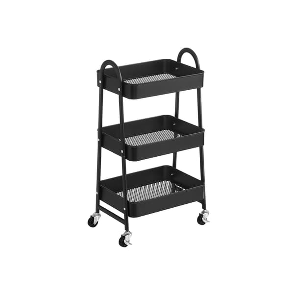 Trolley - Robust serveringsvogn med 3 niveauer - Sort