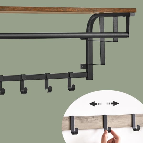 Väggkapphängare med hyllplan - Robust design - Gråsvart