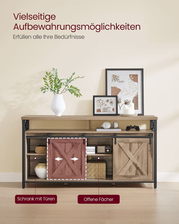 TV-bord - Velegnet til 65 tommer - Kamelbrun-Sort
