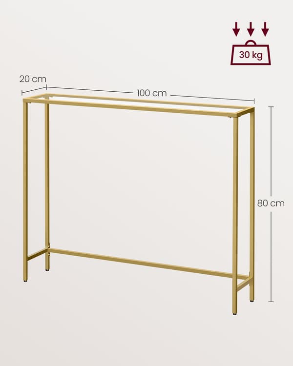 Konsolbord - moderne design - lys guld transparent