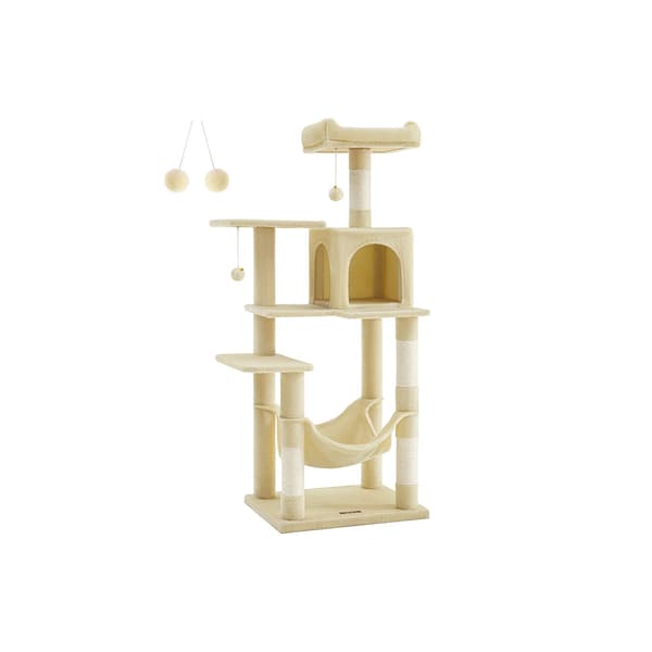 Raapimispuu - 143 cm korkea - 4 raapimispuulla - beige