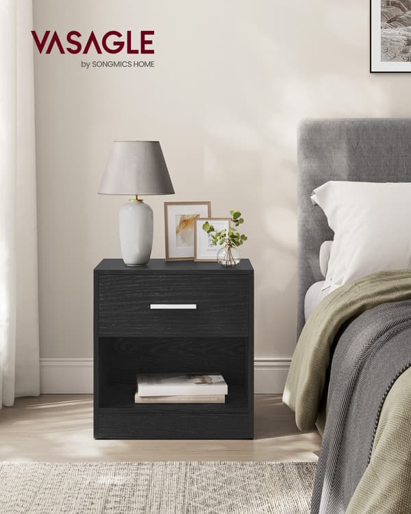 Natbord med skuffe - Moderne design - Klassisk hvid