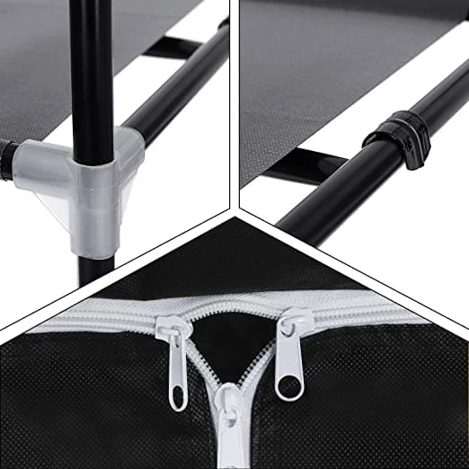 Foldegarderobe - Pladsbesparende og vedligeholdelsesfri - Sort